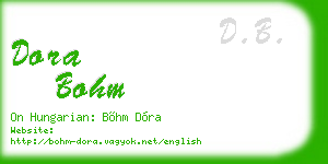 dora bohm business card